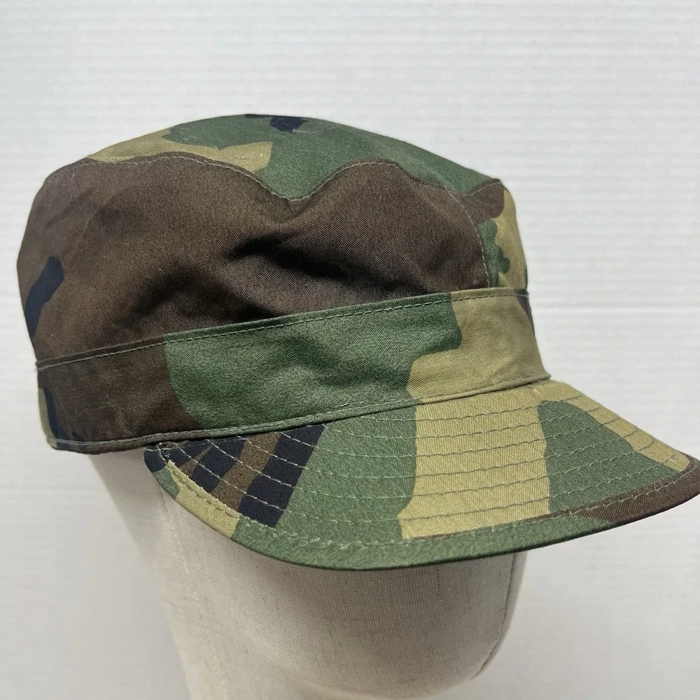 USGI Military Woodland Camo Patrol Cap Hat Size 7 1/4 Atlas Headwear DLA 1993